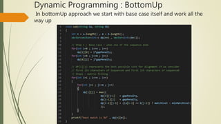Dynamic Programming: Smith-Waterman | PPT