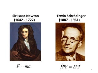 Sir Isaac Newton
(1642 - 1727)
Erwin Schrödinger
(1887 - 1961)
8
 