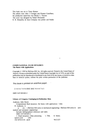Computational fluid dynamics by Anderson | PDF