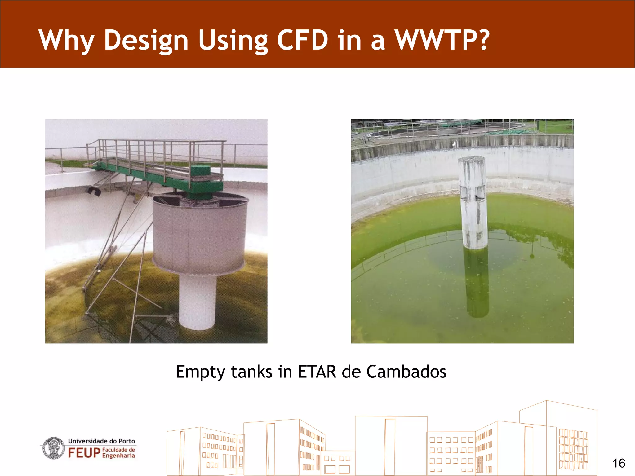 Why Design Using CFD in a WWTP?




         Empty tanks in ETAR de Cambados




                                           16
 
