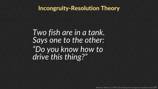 14
Incongruity-Resolution Theory
Based on: Ritchie, G. (1999). Developing the incongruity-resolution theory.
Two fish are ...