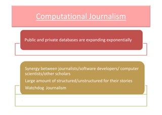 Computer Journalism Computational Journalism | PDF