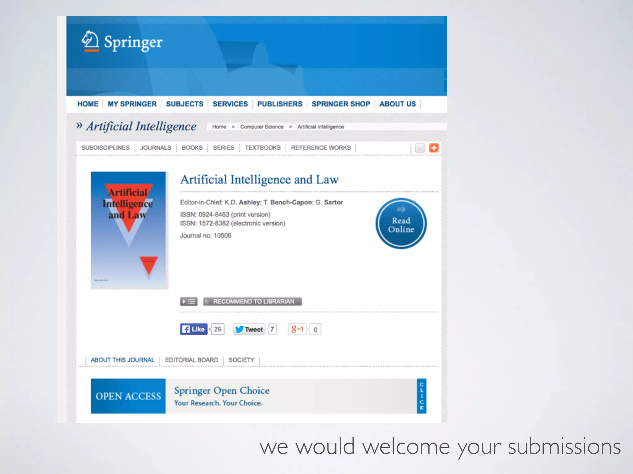 we would welcome your submissions
 