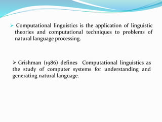 Computational linguistics | PPT