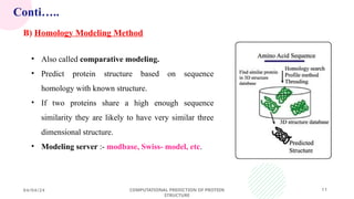 Computational Prediction of Protein Structure: Methods and Applications ...