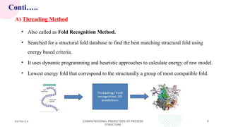 Computational Prediction of Protein Structure: Methods and Applications ...