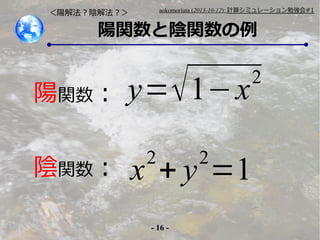 aokomoriuta (2013-10-12): Ӌ㥷ߥ`㏊#1

ꖽⷨꎽⷨ

vv

v
v

y=  1? x
2

2

x + y =1

2

- 16 -

 