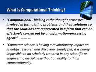 Computational Thinking - a 4 step approach and a new pedagogy | PPTX