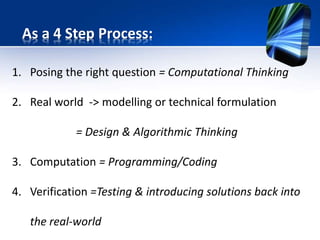 Computational Thinking - a 4 step approach and a new pedagogy | PPTX