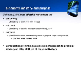 Computational Thinking - a 4 step approach and a new pedagogy | PPTX