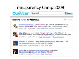 Principles in use at Transparency Camp

         Publish/subscribe syndication

           Namespace management

         ...