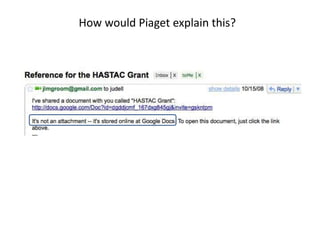 And how would Piaget explain this?


                                               The
                                  ...