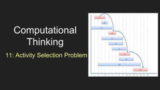 Computational
Thinking
11: Activity Selection Problem
 