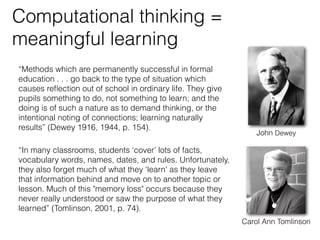 Computational Thinking in Teaching and Learning | PDF
