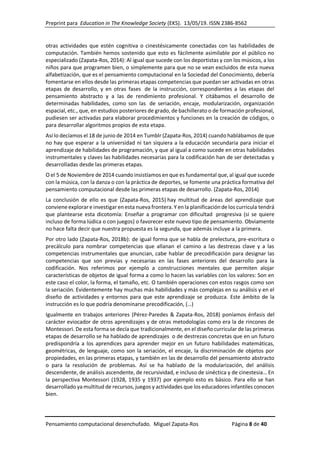 Pensamiento computacional desconectado. Computational thinking ...