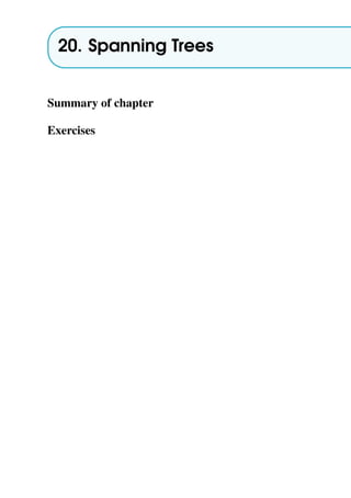 20. Spanning Trees
Summary of chapter
Exercises
 