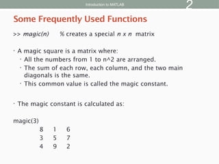 Computation in MATLAB Lecture number 2 for BS | PPTX