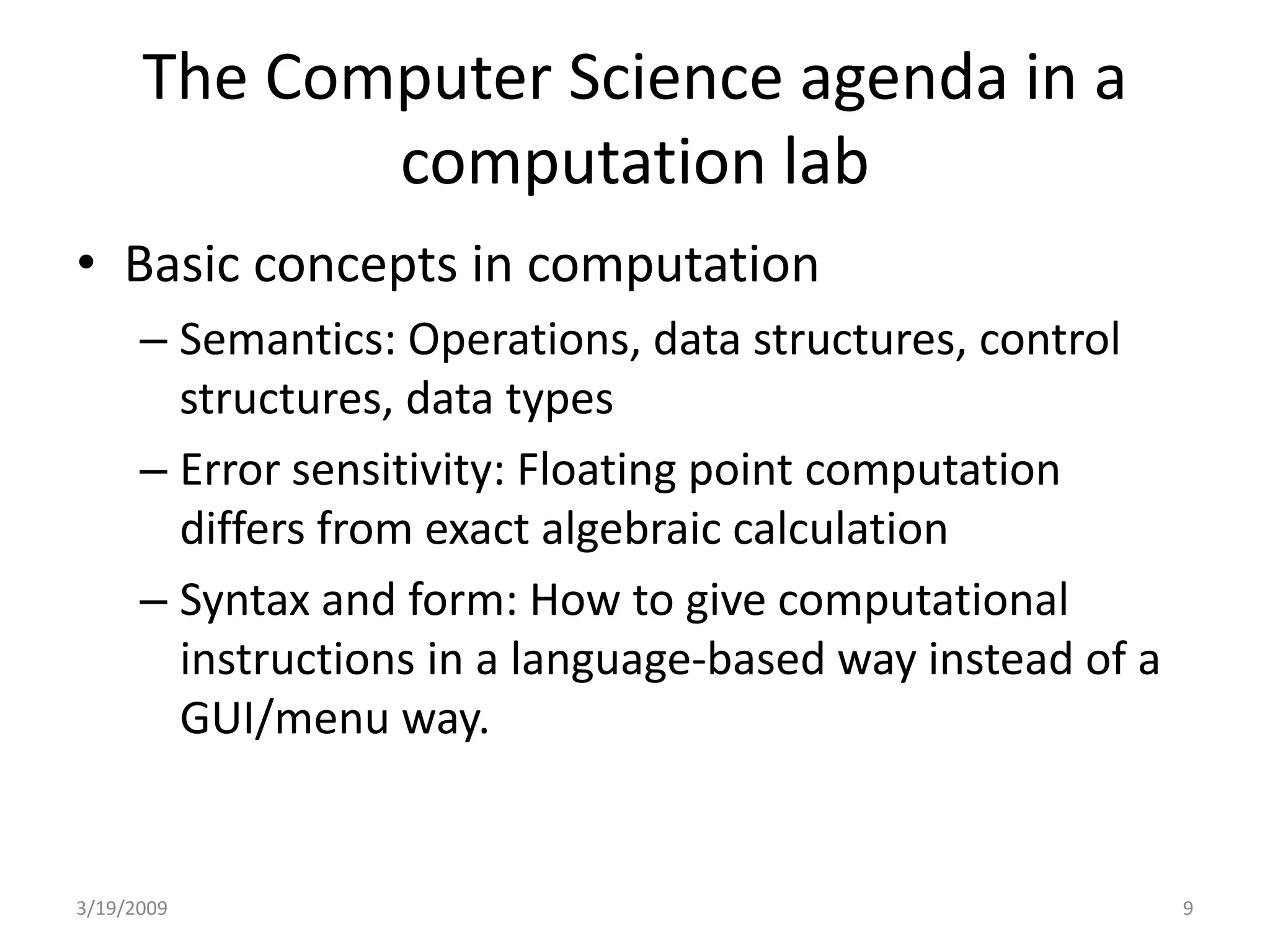 Computation Lab 03 19 09 Olin