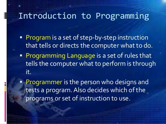 computer programming introduction to computer programming