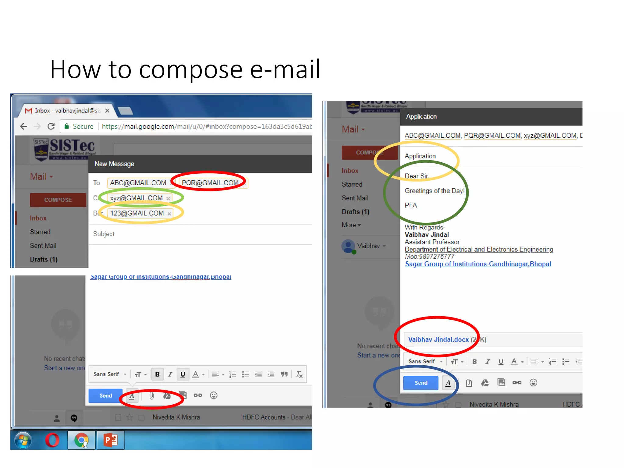How to compose e-mail
 