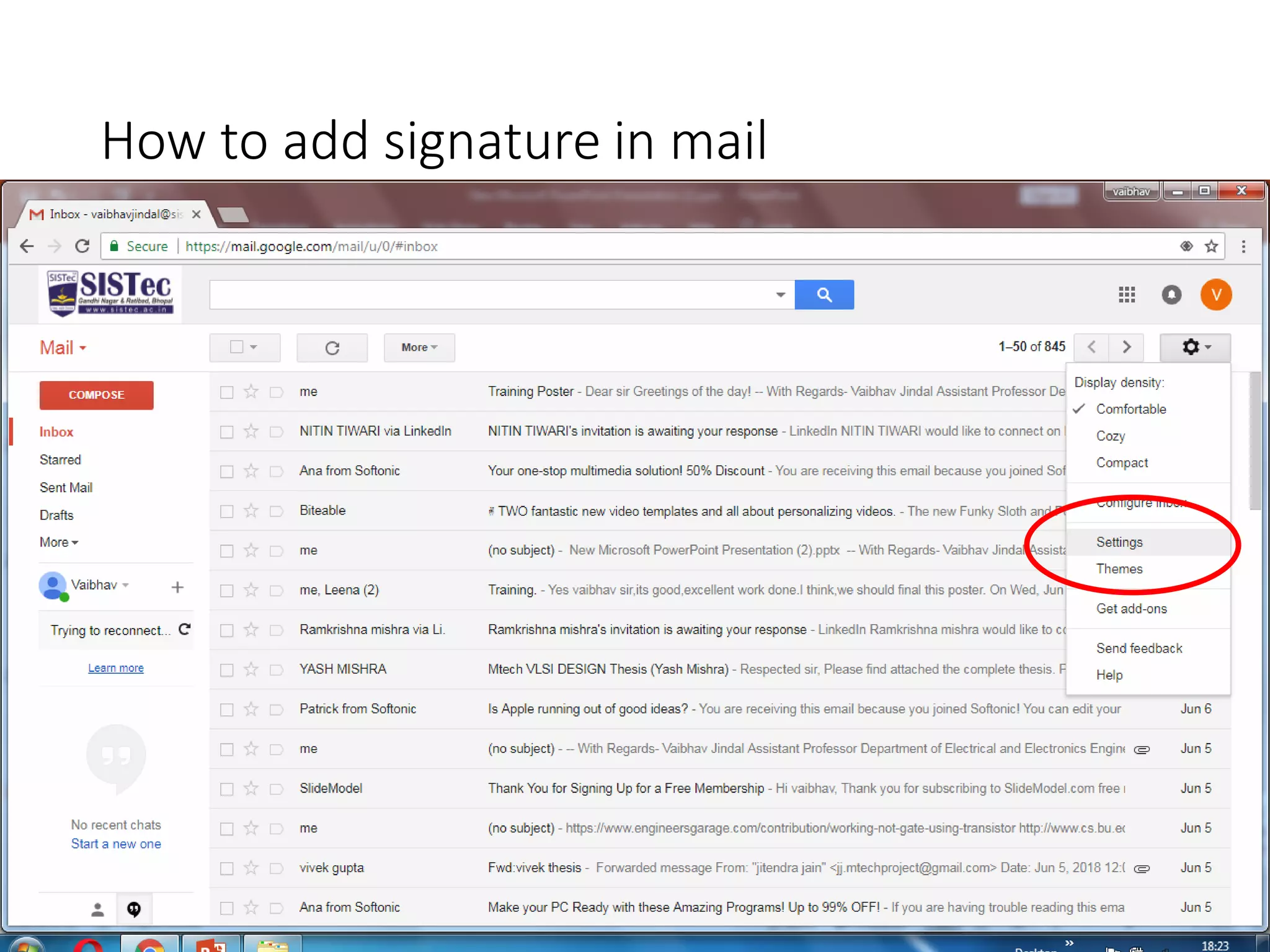 How to add signature in mail
 