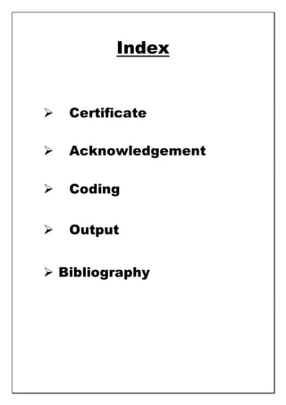 Computer Science investigatory project class 12 | PDF