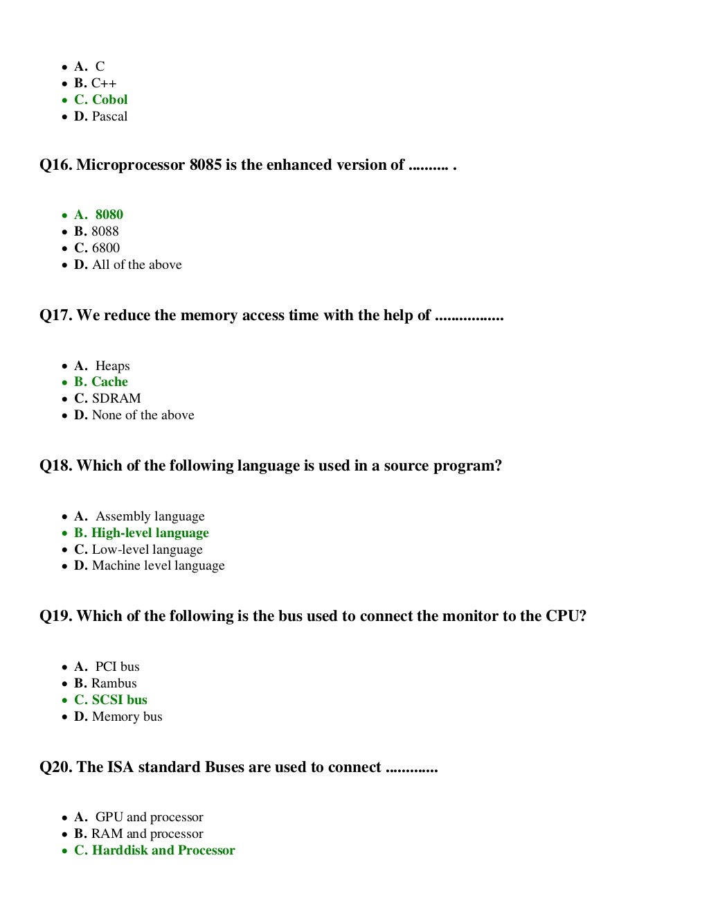 Computer Architecture MCQ