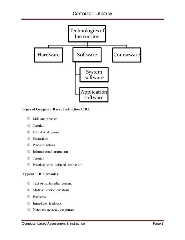 Computer based assessment