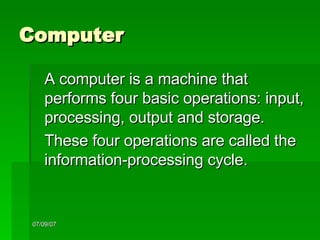 Computer Basic Definitions | PPT