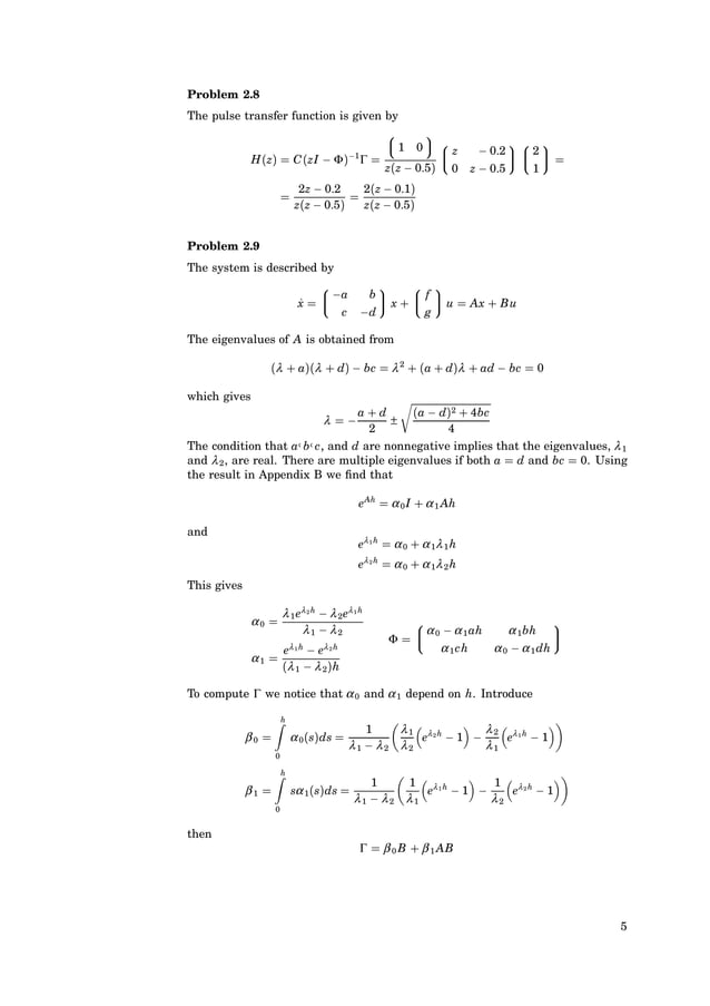 Computer Controlled Systems (solutions manual). Astrom. 3rd edition 1997