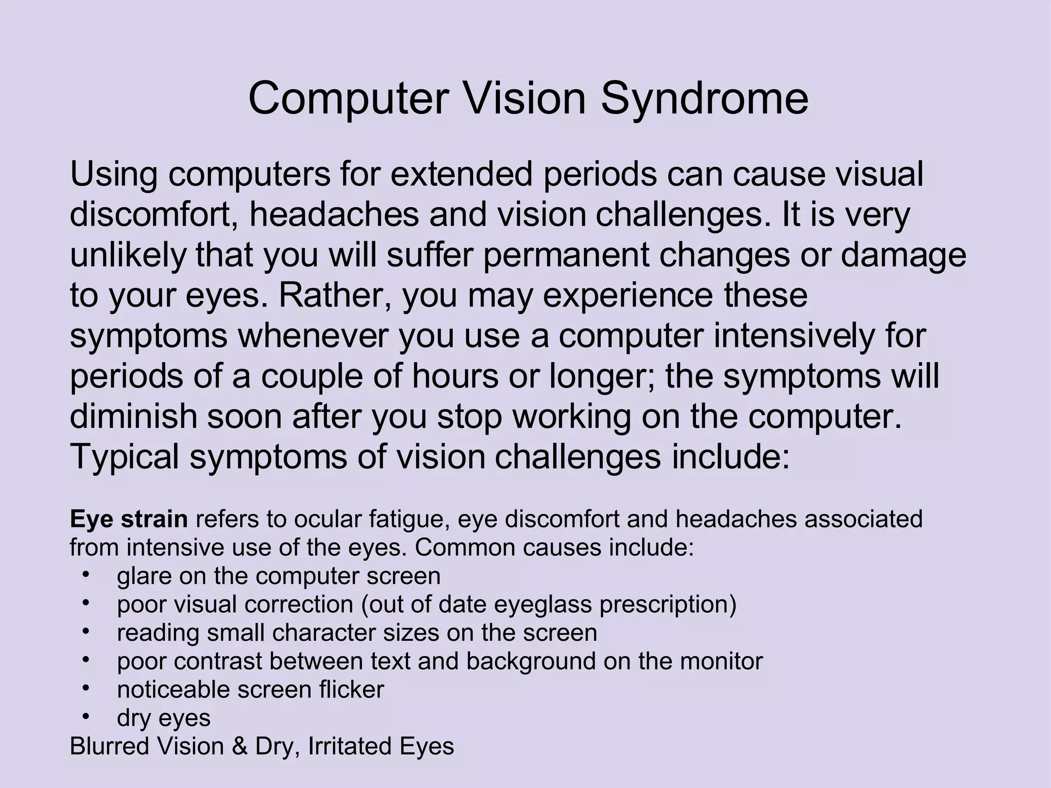 Computer Ergonomics | PPT