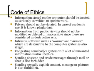Computer Assisted Coding Ethics Computer ethics-presentation-1221139444034074-9 | PPT