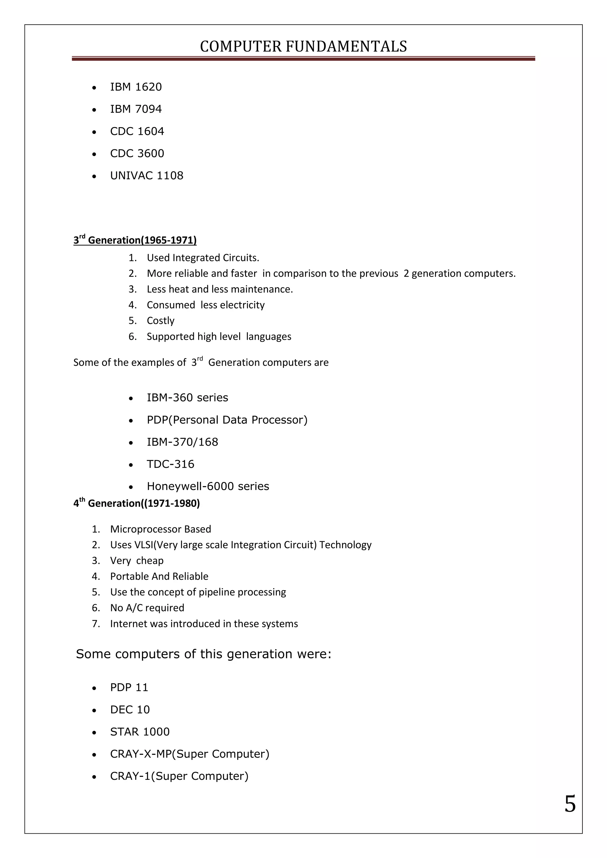 Computer fundamentals | PDF