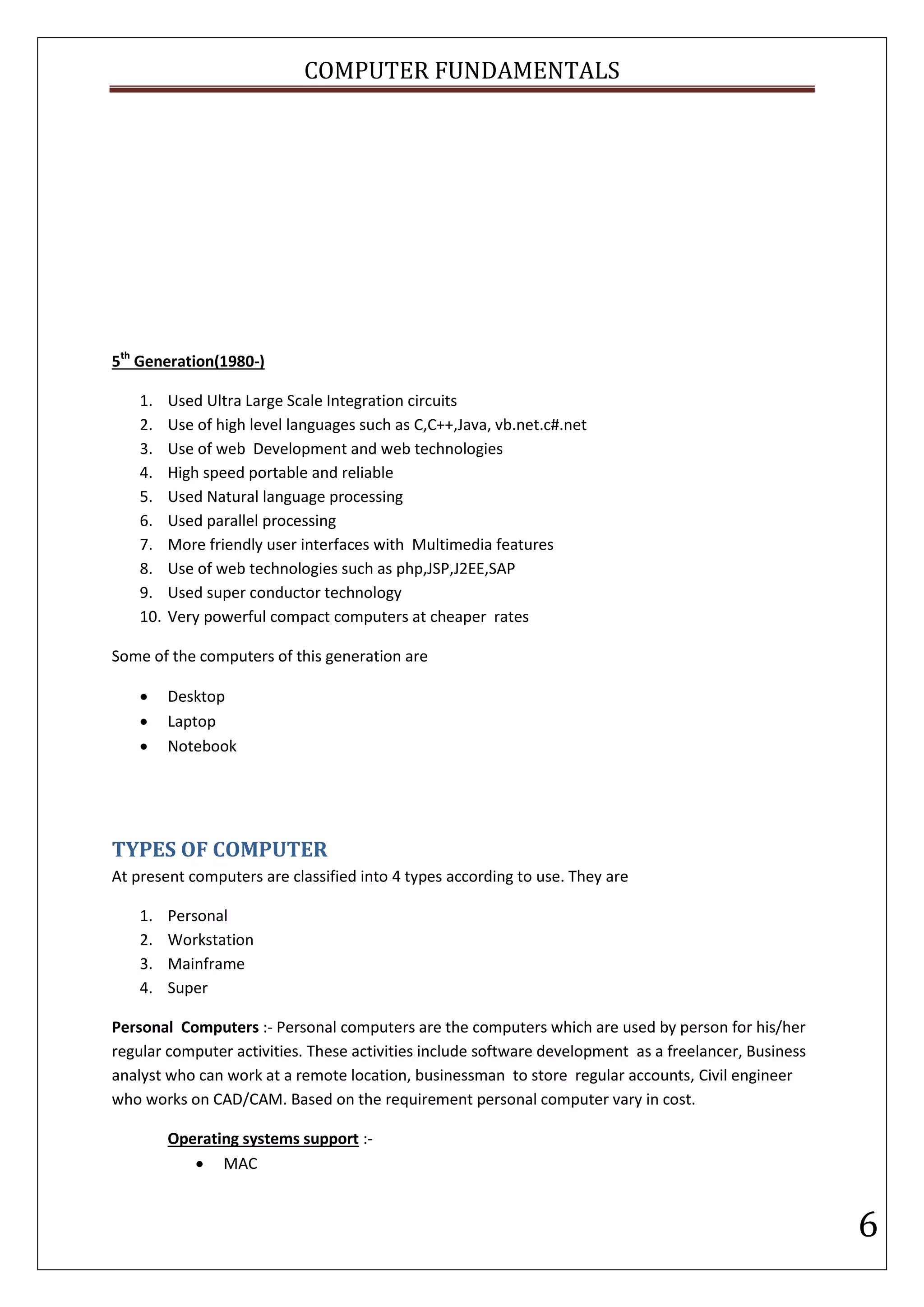 Computer fundamentals | PDF