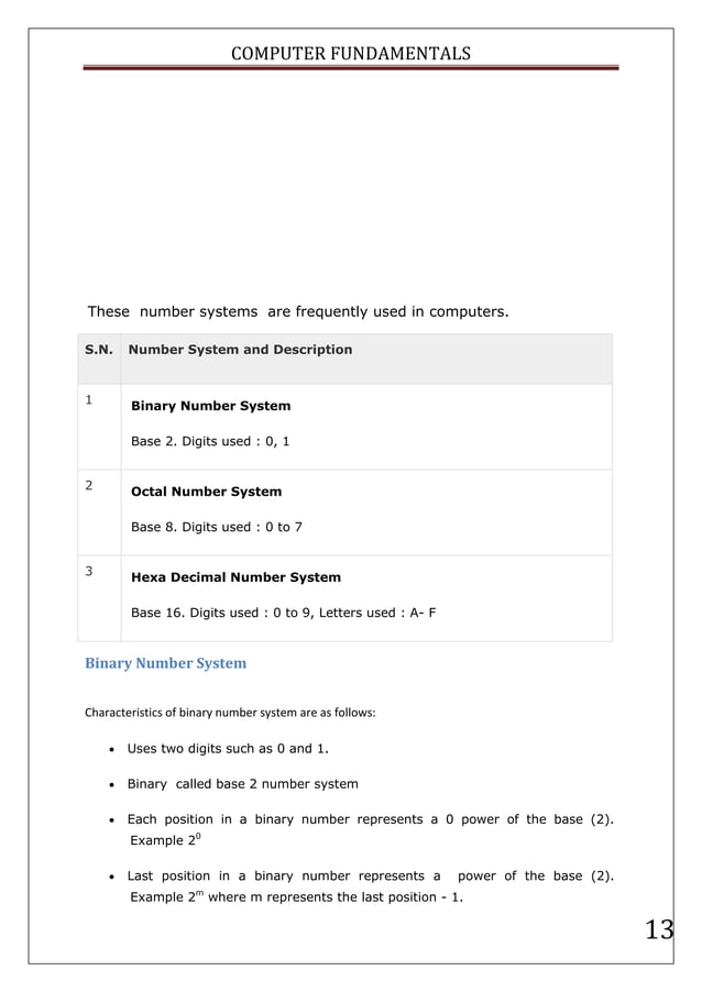 Computer fundamentals | PDF