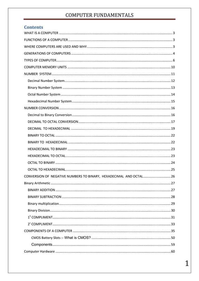 Computer fundamentals | PDF