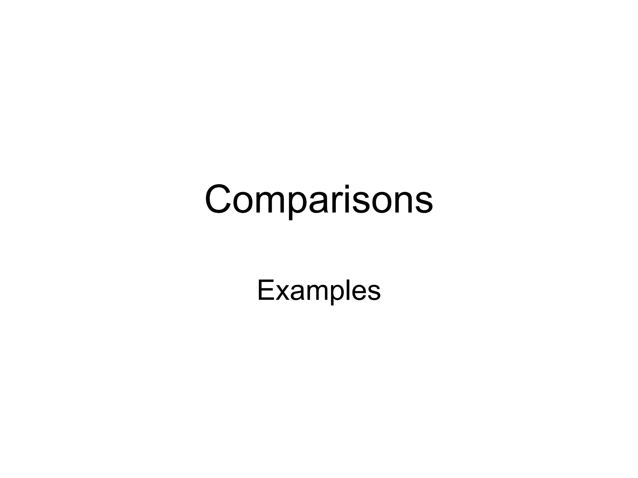 Comparisons Examples 
