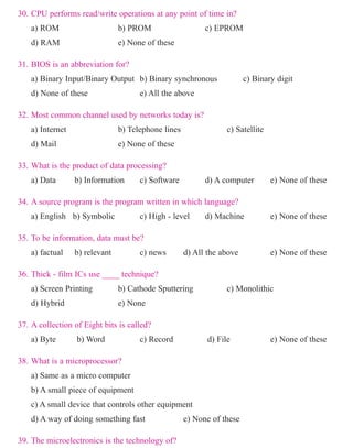 Computer knowledge-old-papers | PDF