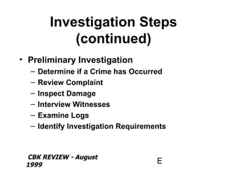 COMPUTER LAW, INVESTIGATION AND ETHICS DOMAIN | PPT