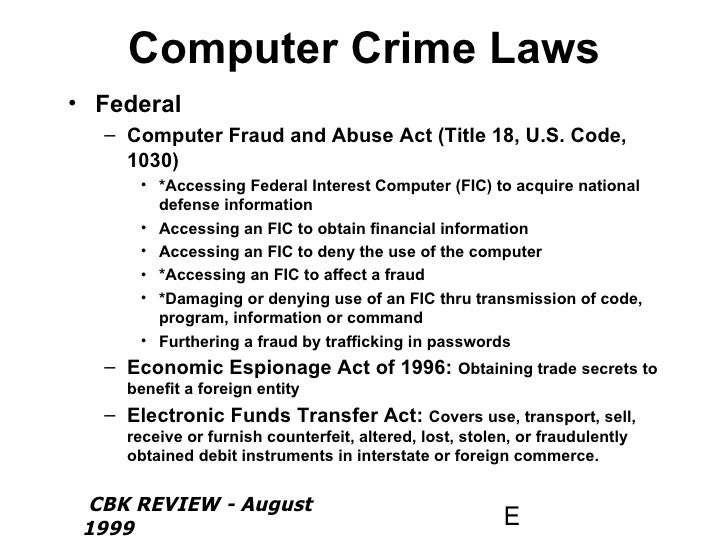 COMPUTER LAW, INVESTIGATION AND ETHICS DOMAIN
