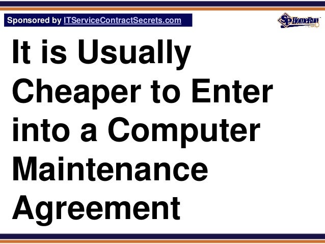 computer maintenance agreement