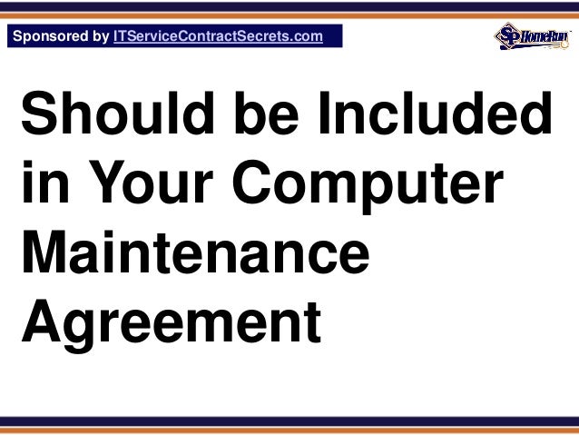 computer maintenance agreement