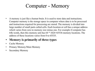 Computer Memory | PPT