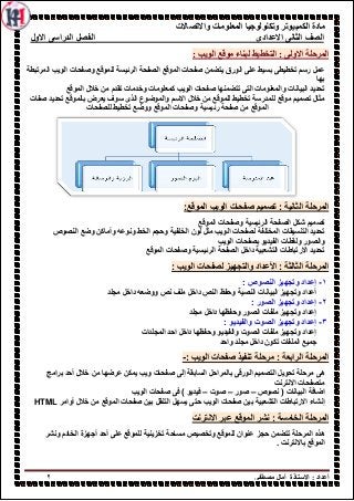 ‫واالتصاالت‬ ‫المعلومات‬ ‫وتكنولوجيا‬ ‫الكمبيوتر‬ ‫مادة‬
‫االعدادى‬ ‫الثانى‬ ‫الصف‬‫االول‬ ‫الدراسى‬ ‫الفصل‬
‫أ‬‫ػذاد‬ٝ‫ِظ...