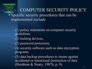 Computer Security Policy D | PPT