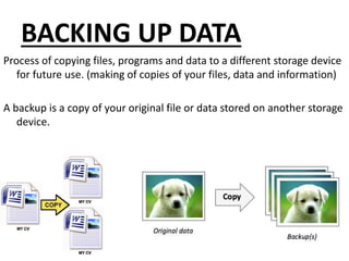 Backup Files Computer Science computer-storage-devices pdf presentation | PDF