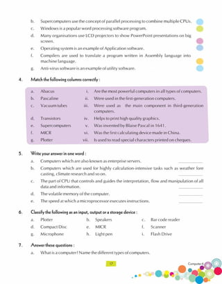 Computer technology-6 CLASS - SIX