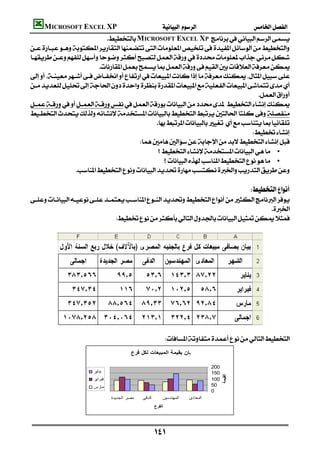 MICROSOFT EXCEL XP                                      
                               MICROSOFT EXCEL XP


                           


                                                                                       

 
                                                
                                                                                     
                                          
                                                   •
                                                     •
                 
                                                                                                   
                                                                                                          

                                                                                    
                               
                                                                                          




      
                                                                                                    
                                                          
                                          ‫ﺑﯿﺎن ﺑﻘﯿﻤﺔ اﻟﻤﺒﯿﻌﺎت ﻟﻜﻞ ﻓﺮع‬

                                                                                       200
                        ‫ﯾﻨﺎﯾﺮ‬                                                          150
                                                                                             ‫اﻟﻘﯿﻤﺔ‬




                        ‫ﻓﺒﺮاﯾﺮ‬                                                         100
                        ‫ﻣﺎرس‬                                                           50
                                                                                       0
                                 ‫ﻣﺼﺮ اﻟﺠﺪﯾﺪة‬   ‫اﻟﺪﻗﻰ‬       ‫اﻟﻤﮭﻨﺪﺳﯿﻦ‬      ‫اﻟﻤﻌﺎدى‬
                                                       ‫اﻟﻔﺮع‬
                

                                                       
 