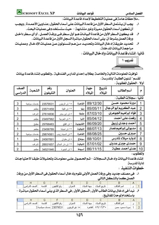 ICROSOFT EXCEL XP                                                   
                                            
          
                –
          
                     
          
                                                                            
                                                            
                                                                                                  


       
                                                                                
                                                                                          
                                                                   
                                                                                   
                                                             
                                                                                         
                3      ‫13597532 ﺧﺪﻣﺎت ﺳﯿﺎﺣﯿﺔ‬   ‫٥١ ش اﻟﺰﯾﺘﻮن‬       89/12/30         1
                3              ‫95417532 ﻣﻄﻌﻢ‬       ‫٢١ ش اﻟﻘﺒﺔ‬        85/05/11  2
                1             ‫63841672 إﺷﺮاف‬   ‫٥ ش اﺑﻦ ﺳﻨﺪر‬        87/03/10         3
                2              ‫26579432 ﻣﻄﻌﻢ‬   ‫٠٢ ش اﻟﺤﺮﺑﯿﺔ‬         85/04/12           4
                3              ‫38486792 ﻣﻄﺒﺦ‬        ‫ ١ ش اﻟﻘﻠﺞ‬ 86/09/20          5
                1              ‫98765432 ﻣﻄﻌﻢ‬     ‫٢١ ش اﻣﺒﺎﺑﺔ‬      88/07/13       6
                2      ‫٣ ش اﻟﺴﯿﺪة زﯾﻨﺐ 16547892 ﺧﺪﻣﺎت ﺳﯿﺎﺣﯿﺔ‬      88/08/25              7
                1              ‫19876542 ﻣﻄﺒﺦ‬       ‫٨ ش ﺣﻠﻮان‬      88/10/01            8
                3             ‫٢١ ش دار اﻟﺴﻼم 75613982 إﺷﺮاف‬       87/01/02       9
                2              ‫64912543 ﻣﻄﻌﻢ‬      ‫٦ ش اﻟﻤﻨﯿﺮة‬     86/11/15            10
                                                                                                       
–
                                                                                                    
                                                                                            
           
                                                                 

     
          – 
                                                                      


     
                                                          
 