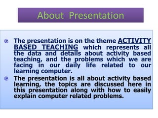 activity based teaching